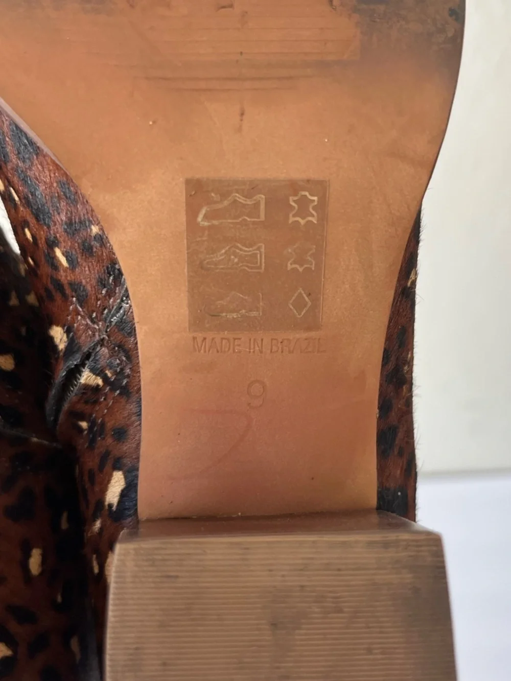 Madewell Rosie Animal Leopard Print Calf Hair Block Heel Booties Size 9 Brown